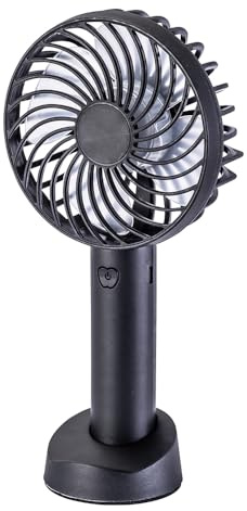 EUROtops Mini-Ventilator akku, Hand- & Tischventilator, 3 Stufen, Schwarz