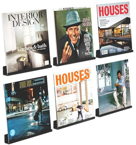 AITEE Lot de 6 Supports muraux pour disques vinyles en Vinyle - 30,5 x 4,3 x 4,3 cm - Étagères flottantes pour disques, Albums Photo et Objets de Collection