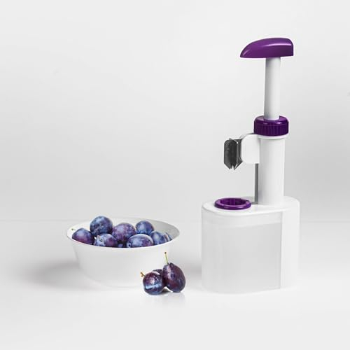 Deshuesadora de Ciruelas con Recipiente para Huesos – Para Conservas Caseras, Zumos, Purés y Mermeladas,Stoner de frutas