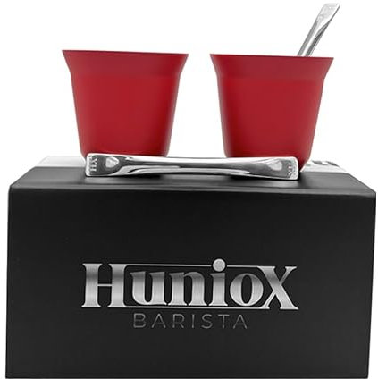 Huniox® 2 X 80 Ml | Tasses Expresso – Tasse À Expresso – Verre Double Paroi Expresso – Tasse Expresso Original – Gobelet Café | Inclut 2 Cuillères De Design (Ruby, 80 Ml)