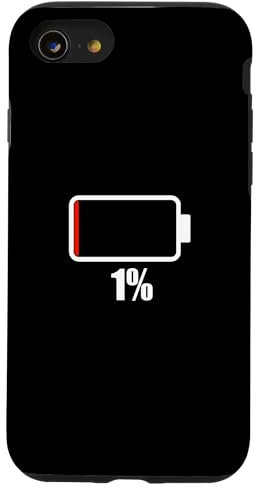 Battery 1% [1% remaining] Battery Dead tshirt battery low Case for iPhone SE (2020) / 7 / 8