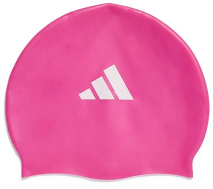 adidas Unisex Kinder 3-Stripes Swim Cap Kids, Shock pink/White, One Size