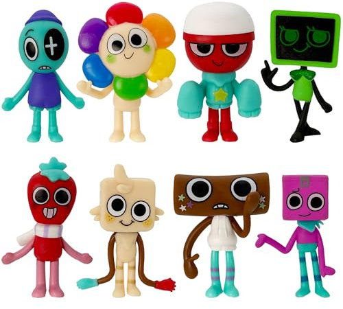 Gensly 8Pcs Dandy Game Figures: Dandy/Goob/Vee/Sprout/Astro - Colorful Cartoon Action Figures for Collection & Decoration