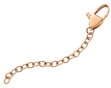 Kistanio Cadena de extensión para joyas de acero inoxidable chapado en oro rosa, aprox. 6,5 cm, acero inoxidable