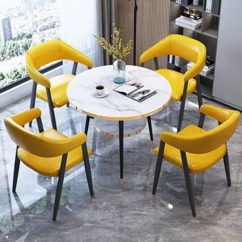 Modernes Büro Empfangsraum Club Tisch und Stuhl Set für Verhandlungen Runder Konferenztisch für 4 Personen Ideal für Hotellobby oder Café