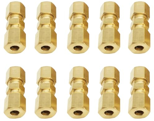 10 Stück Bremsleitungsverbinder, 4,75mm 3/16 Bremsleitung Verbinder, Bremsleitungsverbinder ohne zu Bördeln Verbinder für Bremsleitung, Messing