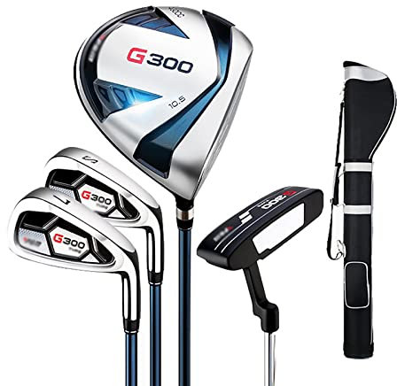 IYUESQ Set di Mazze da Golf da Uomo, Mazze da Gioco Professionali da Golf con Sacca per Palline, Asta in Acciaio al Carbonio e Grafite Ultraleggera, Design Antiscivolo, ausili per l'allen
