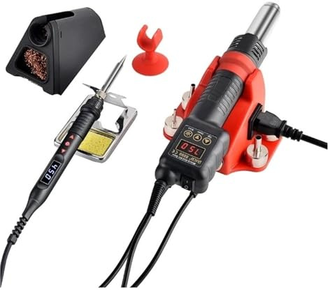 2 in 1 Soldering Station with Digital Display, Hot Air Gun for Precision Welding and Rework, Ideal for Phone, BGA, SMD, PCB, IC Repair