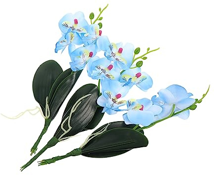 ZGBQHQN 3 Pezzi di pianta di orchidei di orchidei della falaenopsis Domestica per la Composizione dei Fiori della casa Fiori Finti Mini Decorazioni Artificiali Fiori Artificiali Deco, 31x10x1cm, Blu
