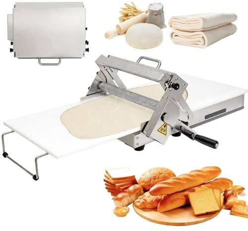 Sfogliatrice Professionale Pieghevole, Spessore Regolabile: 0-25mm, Macchina Per Stendere La Pasta, Efficienza Per Croissant, Cucine Domestiche E Piccole Panetterie - Acciaio Inossidabile(30 * 60cm)