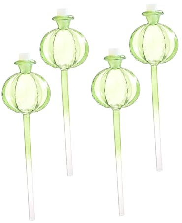 Didiseaon Globos De Riego Automático De Vidrio para Plantas De Interior y Exterior, 4 Unidades Cactus Transparentes, Autorriego para Macetas, Ahorro De Agua para Jardín y Bonsáis