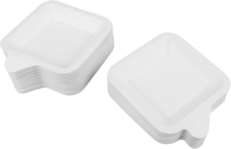 HAMPPLIES 100 pezzi Piatti di Carta Quadrati Usa e Getta per Dolci e Torte Piattini Dessert Small per Feste di Compleanno e Bbq per Eventi All Aperto e Pulizia Facile