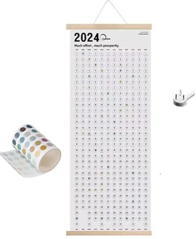 drburpily Verwalten Sie das Leben effizient. Jahreswandkalender 2024. Praktische Ergänzung zur Inneneinrichtung. Vertikaler Jahreswandkalender 2024 mit Aufklebern. Monatsplaner. Tagesplaner