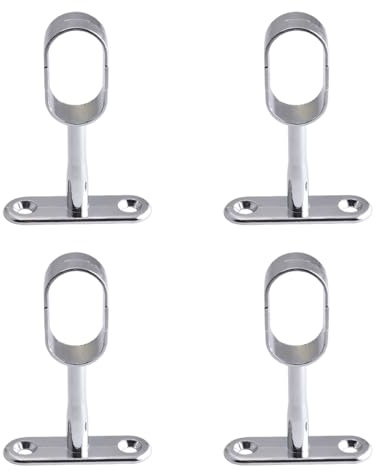 YUPZAR 4 Pièces Support Tringle Penderie | Support pour Barre Penderie Ovale | pour Armoire Penderie Vetement, Tringle Rideau Plafond