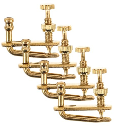 Feinstimmer für Violine 1/2 und 1/4 aus Metall, 4 Stück, Gold | Violine Feinstimmer für Präzises Stimmen, Einfache Montage, Zubehör für 1/2 und 1/4-violinen