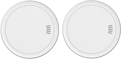 ABUS Funk-Rauchmelder Prefira Connect, 2er Set - Q-Label zertifizierter, vernetzbarer Rauchwarnmelder mit 10-Jahres-Batterie und Fehlalarmreduzierung - Klebemontage und Magnethalterung