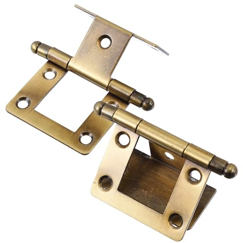 Alipis Lot de 2 Charnières de Meubles en Fer 23 Mm, Pliantes sans Rainure, pour Porte Intérieure et Placard, Quincaillerie Robuste et Compacte Adaptée Mobilier Ancien