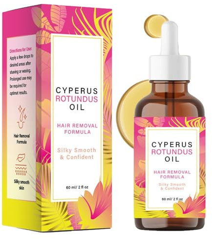 Cyperus Rotundus Oil,60ML Natural Cyperus Rotundus Oil for Hair Removal,Reduces Unwanted Hair Growth,Cyperus Rotundus Skin Serum.Moisturizes & Soothes Skin, Shrink Pores, for All Skin Types
