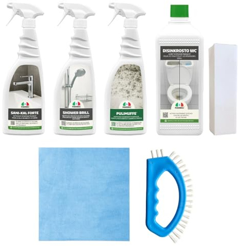 MARBEC KIT PULIZIA E MANUTENZIONE BAGNO Kit de Produits pour le Nettoyage Complet de la Salle de Bain