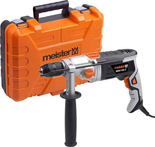 Meister Slagborrmaskin 1100 W, MSB1100-2 – snabbchuck – varvtalsförval – 2-växlad växellåda – extra handtag och djupstopp/borrmaskin/slagborr för betong och metall/5452410