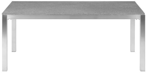 Beliani Gartentisch aus Steingemisch grau 180 cm Grosseto