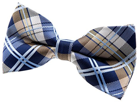 Retreez Pajarita hombre estampado a cuadros elegante para, 13 cm Azul marino y caqui