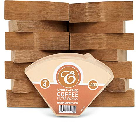 EDESIA ESPRESS - 1500 filtres à café coniques en papier - non blanchis - taille 4