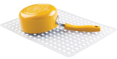 iDesign Large Sink Protector Mat for Sinks, Practical Drainer Mat for Kitchen Sink, Made of Durable Plastic, Clear