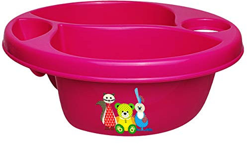 alles-meine.de GmbH 3 Kammer - Schüssel/Waschschüssel/Kinderwaschbecken - pink - rosa Tiere - Teddy - Katze - Hase Bieco - mit Seifenablage - Organizer - Reinigungsmittel..