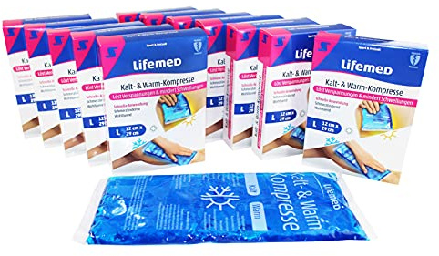 Lifemed compressa fredda e calda 12 cm x 29 cm blu taglia Small 36 x 1 confezione