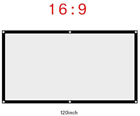 Tosuny 60-120 Zoll 16: 9 tragbare Projektionsleinwand, Faltbare, knitterfreie Projektor-Vorhangleinwand Doppelseitige Projektion für Heimkino und Freiluftkino(120 inch)