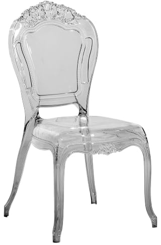 Beliani Barock Stuhl Kunststoff 2er Set transparent schwarz 2er Set stapelbar Vermont