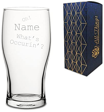 Personalised Engraved Novelty Pint Glass, Gift Boxed, Perfect for Birthdays and Christmas