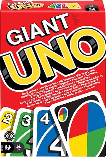 Mattel Games GRL91 – UNO Giant kortspel för hela familjen med 108 överdimensionerade kort