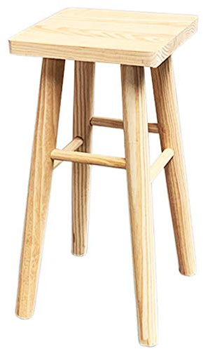 Acan Tradineur - Taburete Cuadrado de Madera con Patas Redondeadas, banqueta con reposapiés para Bar, Cocina, hogar, 47 x 24 x 24 cm
