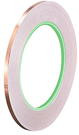 sourcing map Double-Sided Conductive Tape Copper Foil Tape Adhesive 3mm x 30m/98.4ft for Guitar, EMI Shielding Crafts, Electrical Repairs, Stained Glass