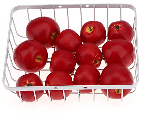 Meiwlong 12 PCS Gefälscht Lebensecht Mini Rot Apfel Künstliche Realistisch Modell Requisiten Dekoration Haushalt Party Faux Kunststoff Früchte Ornament Fest Küche