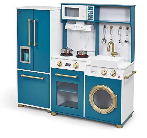 Plum Play Wooden Kids Kitchen – Bakehouse Roleplay Toy with Lights, Sounds, Accessories & Fridge – Pretend Indoor Play Set for Ages 3+