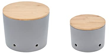 MAGU Knoblauchtopf & Zwiebeltopf CERA-Design Schiefer grau