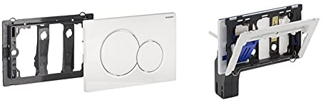 Geberit 115770115 Betätigungsplatte Sigma01, Kunststoff für 2-Mengen-Spülung 1 Stück & 115610001 Einwurfschacht für Unterputz-Spülkasten 115.610.001, Reinigungswürfel
