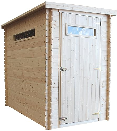 Gartenhaus Holz - Geräteschuppen Holz - Gerätehaus mit Boden Imprägnierte, kleine Fenster B144xL239xH198 cm/ 2.63 m2 - Gartenhäuser & aufbewahrung Wasserfestes Dach TIMBELA M306A+M306G
