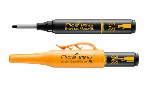 Pica BIG Ink schwarz 170/46 I Smart-Use permanent Tieflochmarker XL I kräftige Markierungen I ideal für glatte & trockene Oberflächen I mit XL Tintenvorrat I in Blisterverpackung