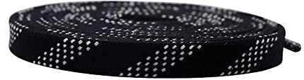 Aeromdale Flache Schnürsenkel für Eishockeyschuhe, 1 cm breit, 1 Paar, Schwarz – 180 cm