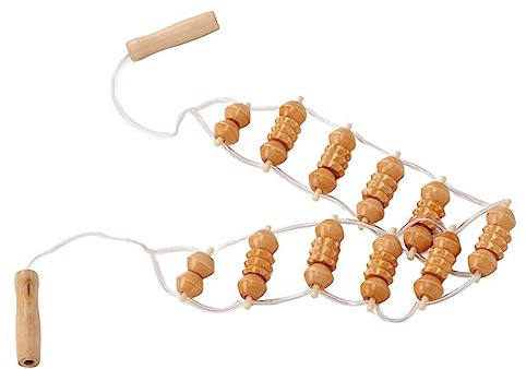 Massageroller Rücken, Massagegerät Rückenmassagerolle Rückenmassagegerät mit Holzgriffrolle Holzmassagewerkzeuge Körperformungswerkzeuge für Nacken, Beine, Rücken