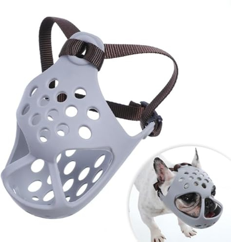Maulkorb mit kurzer Schnauze, weich, französische Bulldogge, Korbmaulkorb für kleine bis große Hunde, verstellbar, atmungsaktiv, verhindert Kauen und Bellen