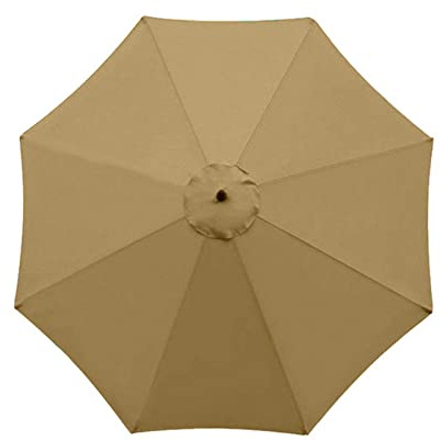 XQZMD Parasol Replacement Canopy - Sun Umbrella Fabric Cover with 6/8 Ribs, 2.7m/3m Garden Canopy Cover Top for Patio Umbrella