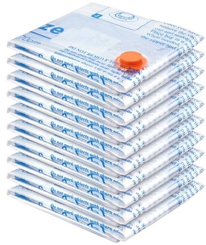 MEIQIHOME Juego de 12 Bolsas de Vacío Jumbo para Ropa y Ropa de Cama, Bolsas de Compresión Reutilizables para Hogar y Viaje