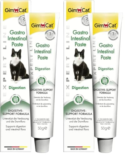 GimCat EXPERT LINE Gastro Intestinal Paste - Funktionaler Katzensnack unterstützt Verdauung und Darmflora - 1 Tube (1 x 50 g) (Packung mit 2)