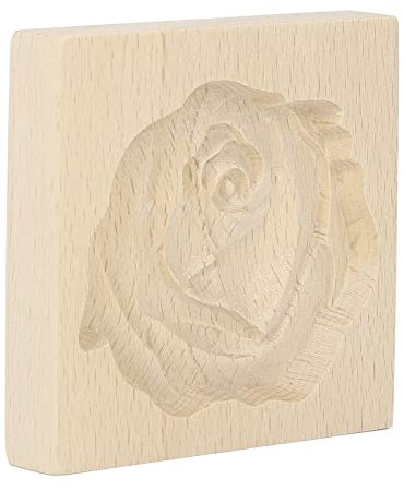 Stampo Per Biscotti in Legno, Timbro Per Biscotti Personalizzato, Stampo Per Pressa Per Biscotti Intagliato Lavabile Riutilizzabile a Rilascio Facile(Rosa)