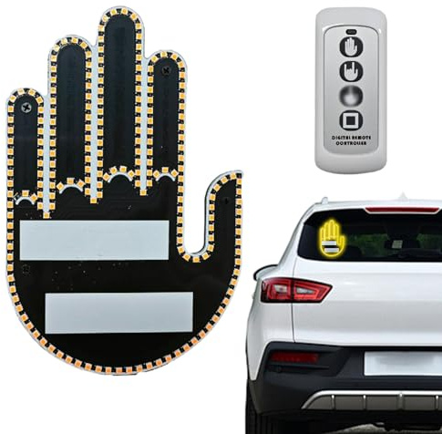 DALAETUS Lampada Divertente per Auto, Divertenti Luce da Dito Dell'auto con Telecomando, Universale LED Gadget Auto, Accessori per Uomini e Donne